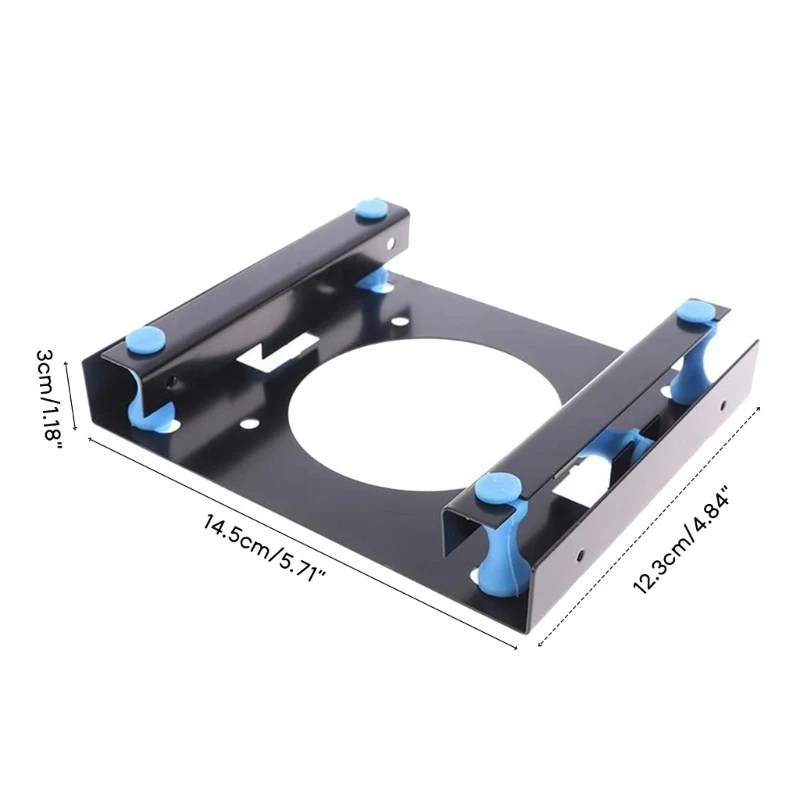 3.5inch to 5.25inch Internal Hard Disk Mounting Bracket with Screws Rubber Stand and Cushion for Shock Reduction