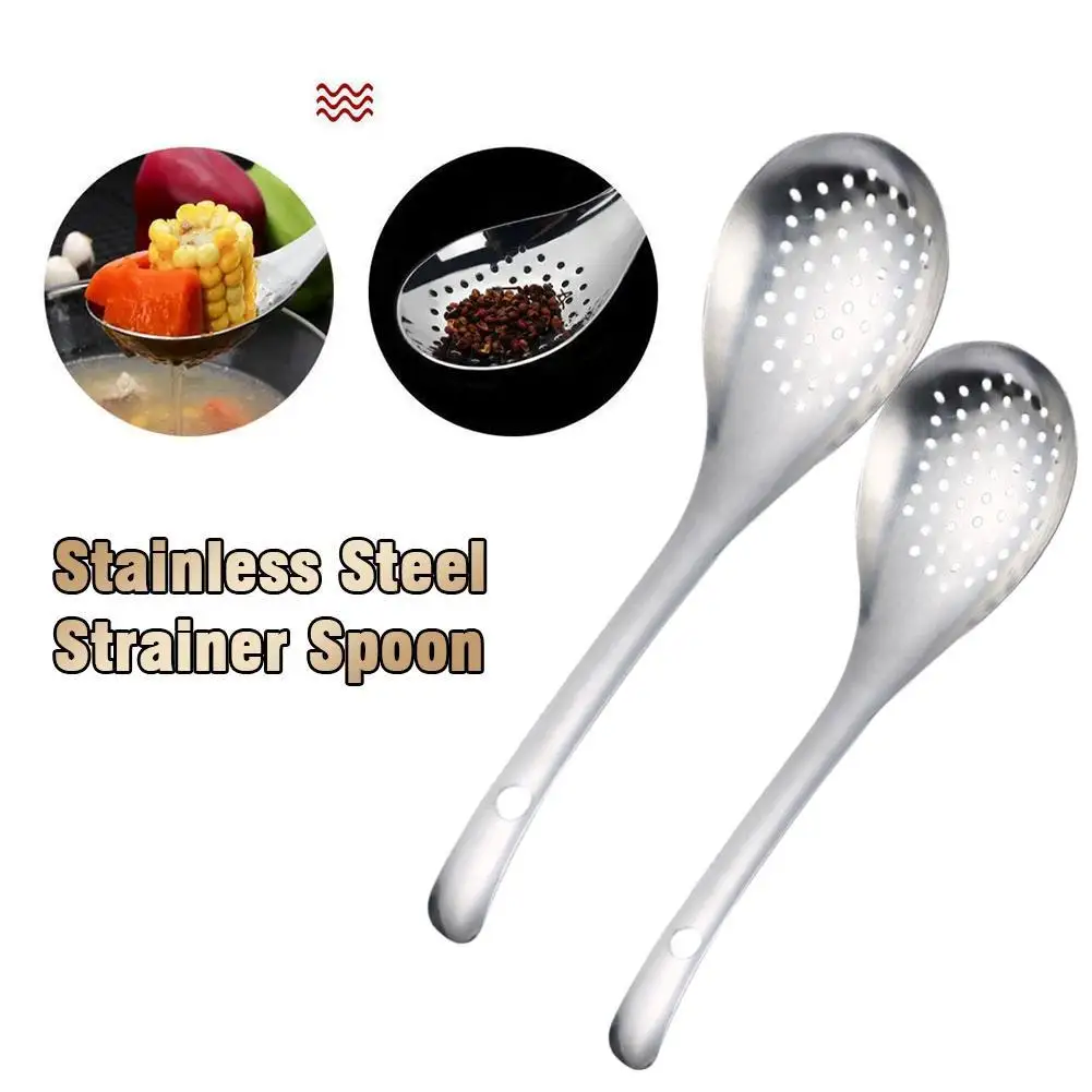 Cuchara ranurada de pimienta de Sichuan de acero, cuchara ranurada de cocina para el hogar para albóndigas, fideos, cuchara ranurada para freír W8b6