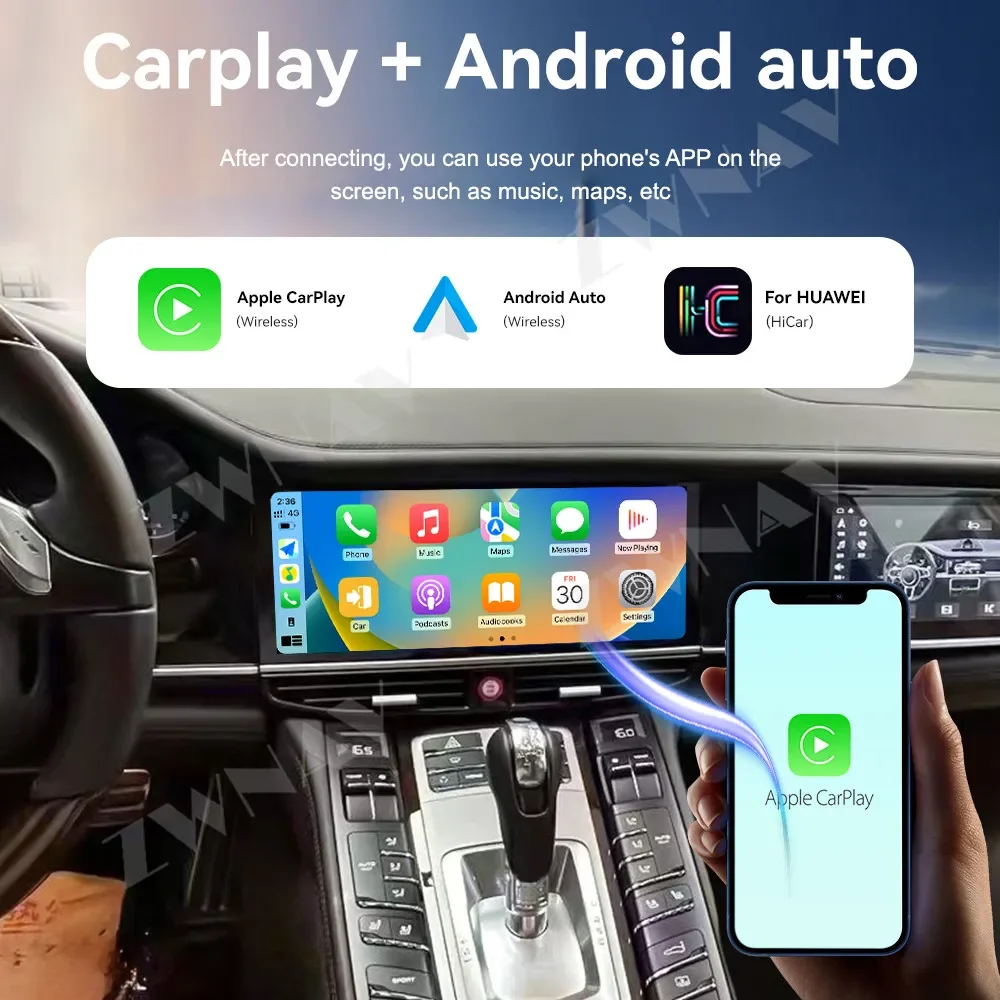 Dual Screen Car Radio 12.3 Inch for Porsche Panamera 2010-2016 Android CarPlay GPS Navigation Multimedia Stereo Player Head Unit