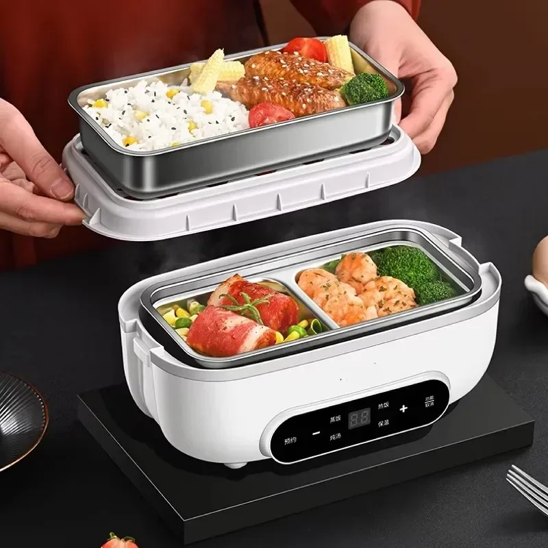 

1100ml Insulated Lunch Box Double Layer Steamed Rice Stew Heated Lunch Box Pluggable Self Heating Steamed Egg Breakfast Machine