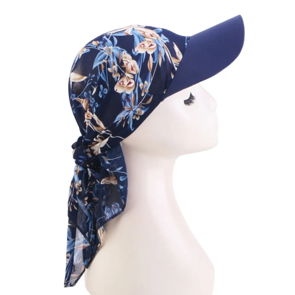 Pre-Tie Headscarf Headscarf Hat Flower Print Sun Protection Chemo Headwear Lightweight with Scarfs Headwraps Outdoor Sunshade