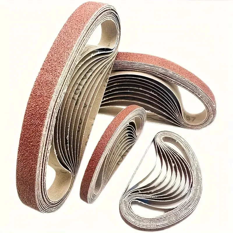 10pcs Mini Belt Sander Set - Compact Portable Design for Grinding, Polishing, Rust Removal - 520x20mm（60-800 Grits）