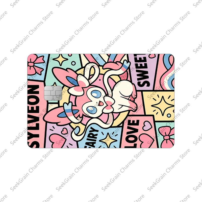 Espeon Umbreon Leafeon Series Pocket Monsters Anime Cartoon Matte Bank Debit Card Sticker Decoration Accessories Jewelry Gift - view 3