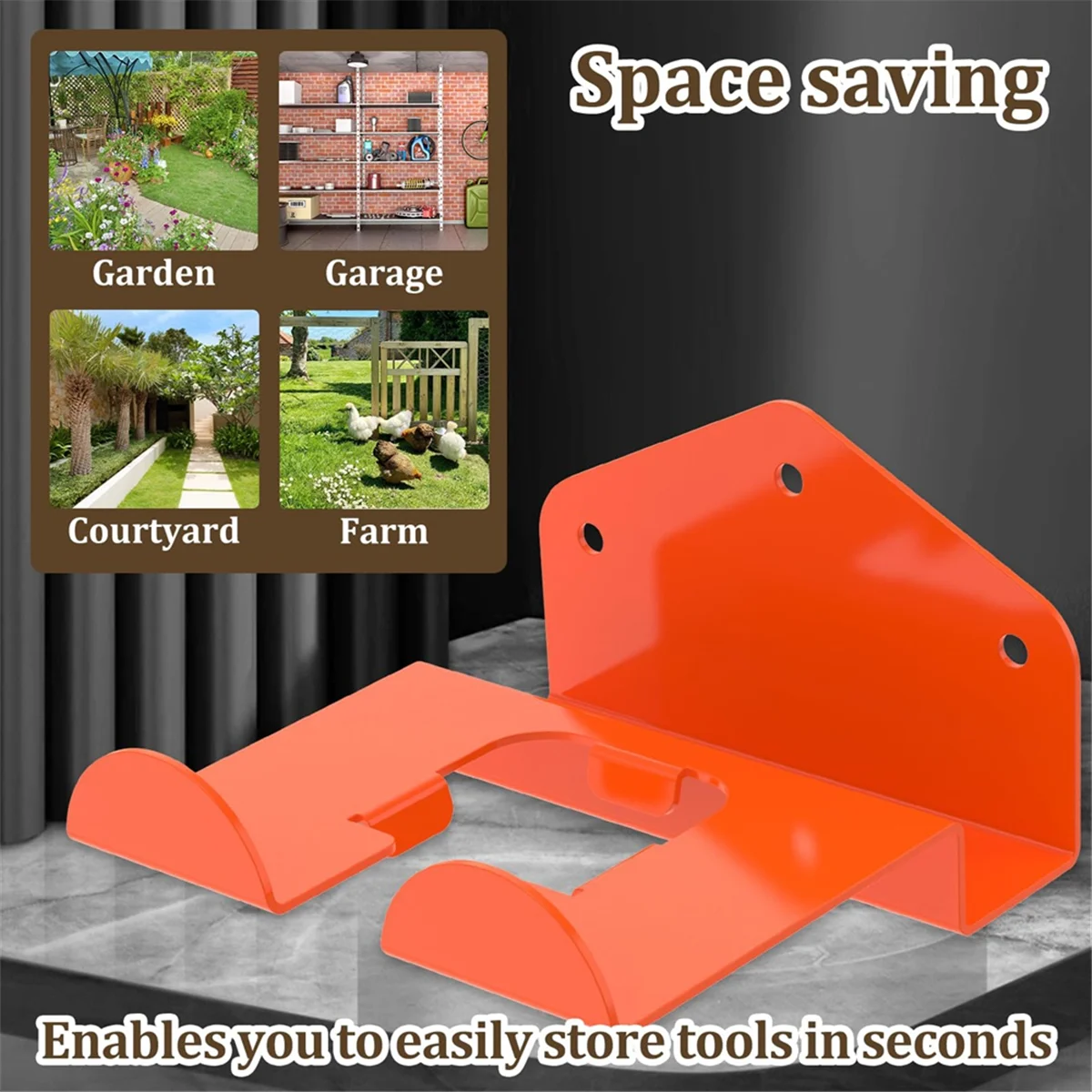 A002 Grass Eater Hanger, Heavy Duty Trimmer Rack, Garage Organizer and Storage Hooks, Wall Mounted Grass Trimmer Rack view 2