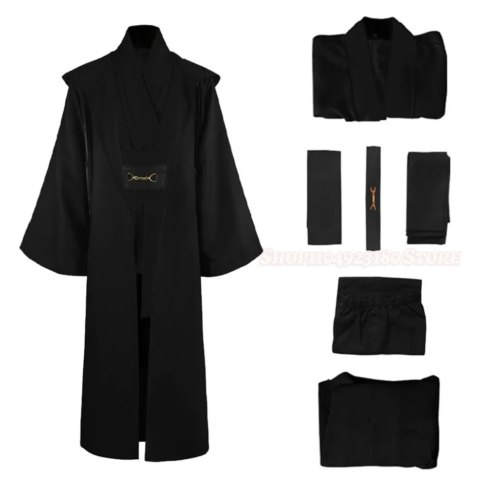 Kostum Cosplay Obi Wan Kenobi Jedi Mantel Uniseks Dewasa Jubah Seragam Friar Set Lengkap Aksesori Pakaian Karnaval Halloween