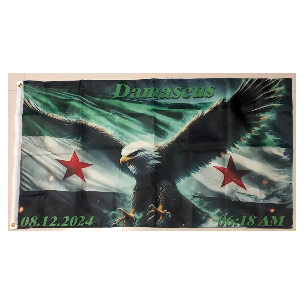 Syria Flag 90x150cm Syria Free People's flag hanging, 100D polyester flag for home room decoration flag of syria revolution