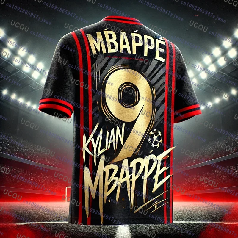 2025 طبعة خاصة جديدة Mbappe No.9 كرة القدم جيرسي المتضخم التدريب موحدة تنفس سريعة الجافة موضة التي شيرت طفل/الكبار