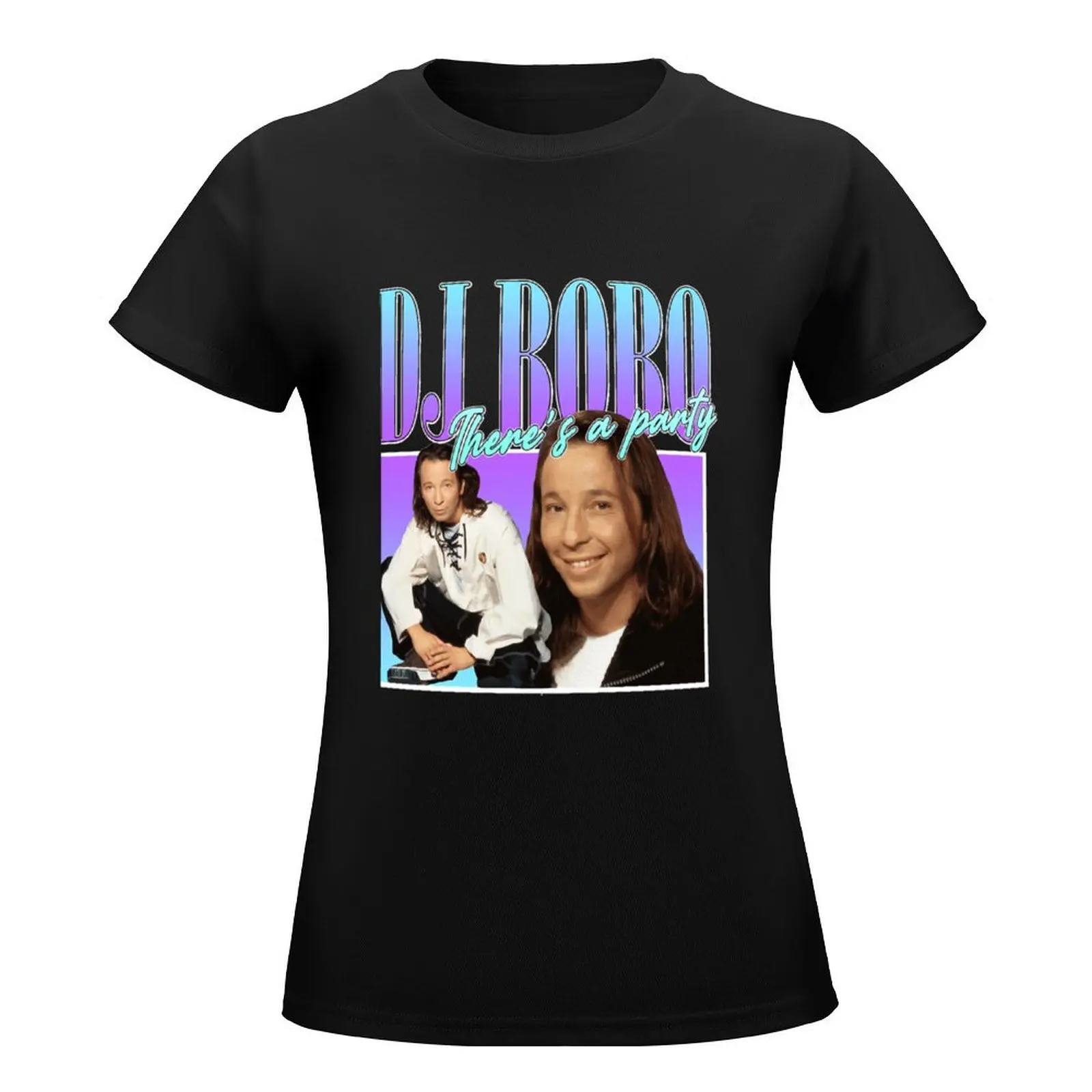 Camiseta de estilo europeo para mujer, ropa estética de DJ Bobo de los 90, estampado de animales, tops bonitos de moda coreana, camisas de entrenamiento