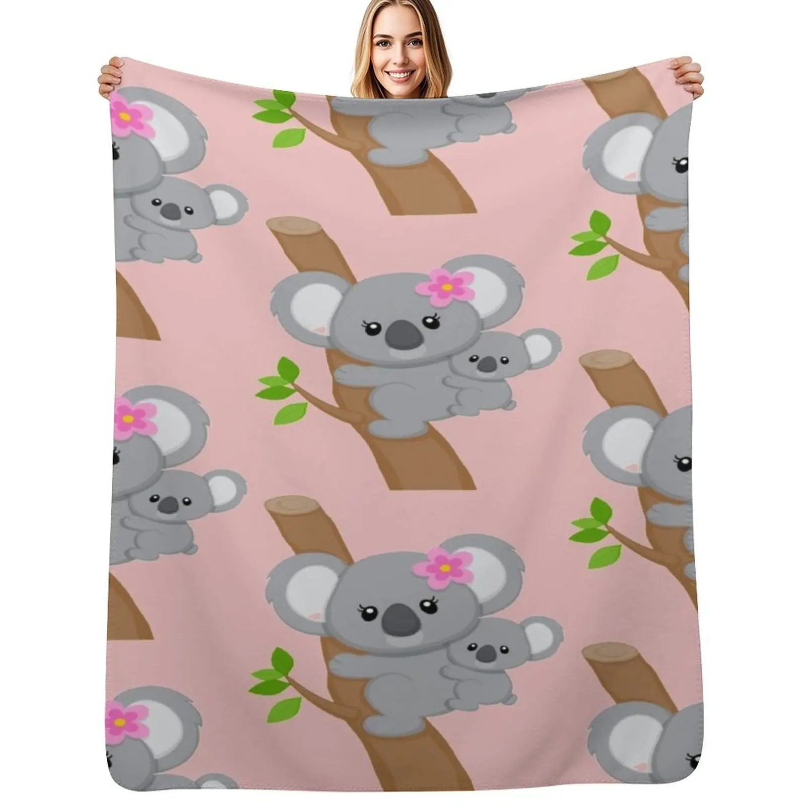 koala Throw Blanket Personalized Gift Plush Polar Bed linens Vintage Blankets For Sofas Blankets
