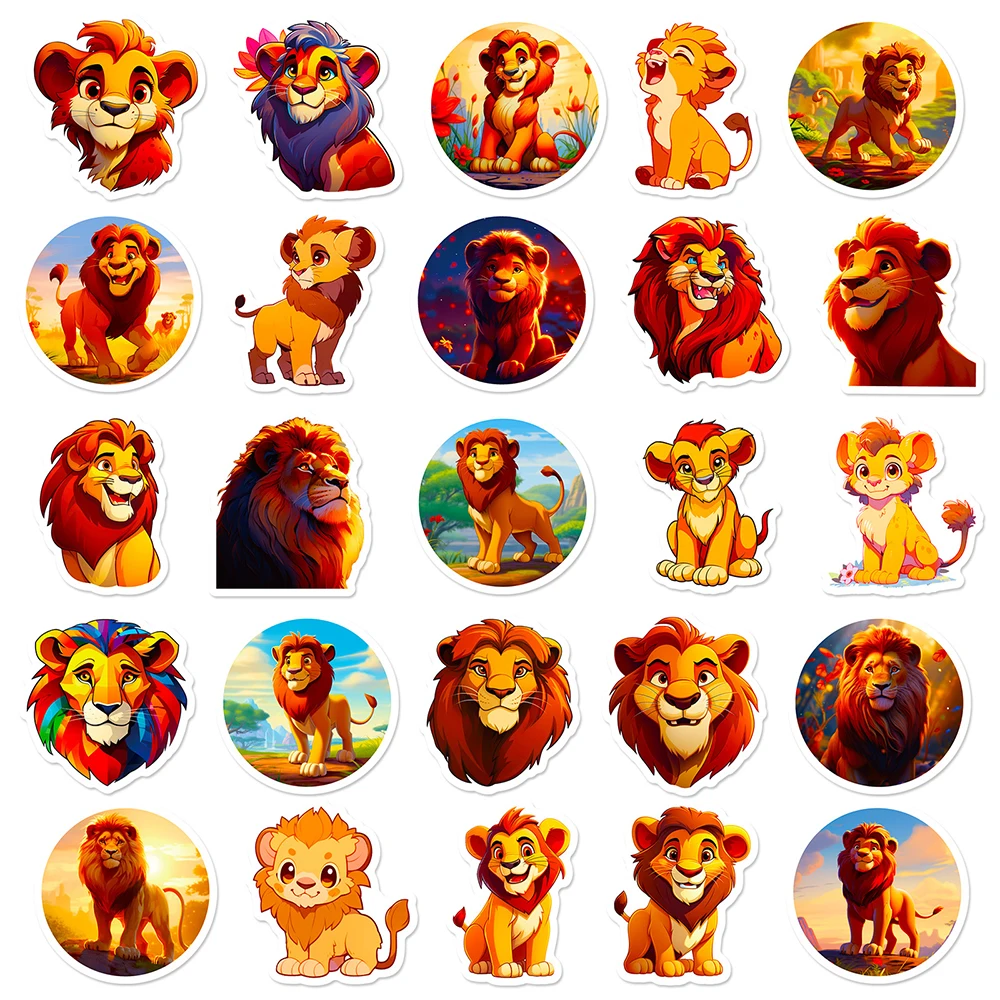 10/30/50pcs Disney Cartoon Simba: The King Lion Stickers for Kids Cute Anime Decals Toy Waterproof Graffiti Phone Bicycle Laptop