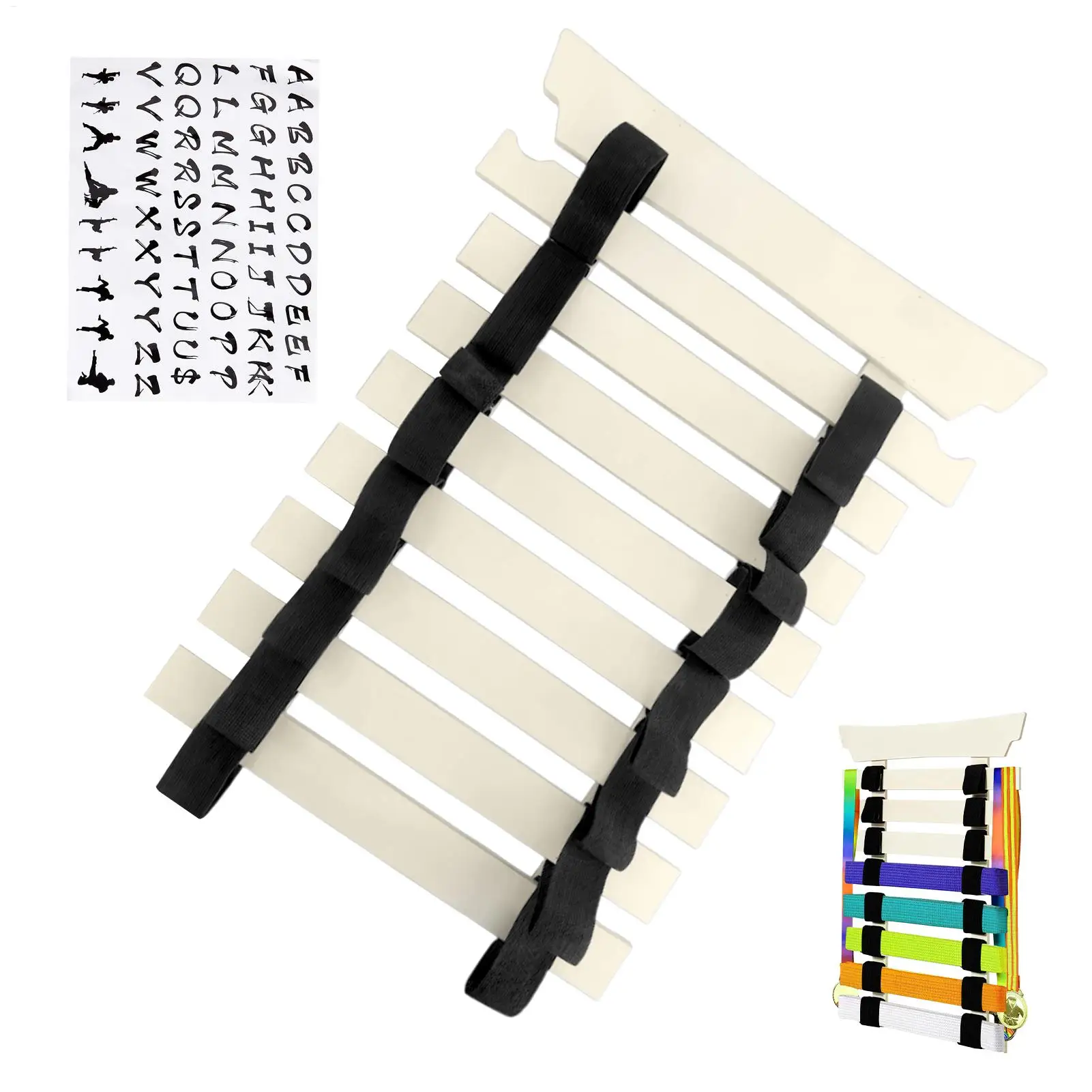 

Держатель для ремня для каратэ Держатель для ремня для боевых искусств с вешалкой и наклейками Стойка для хранения без сборки для подростков