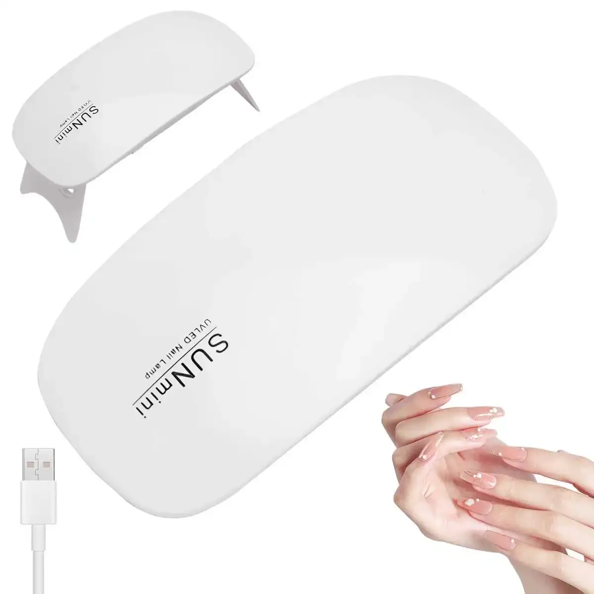 آلة مجفف الأظافر الصغيرة مصباح الأظافر ضوء الأشعة فوق البنفسجية LED مصباح مانيكير لتجفيف طلاء الأظافر USB قابلة للشحن أداة الصحة الجمال