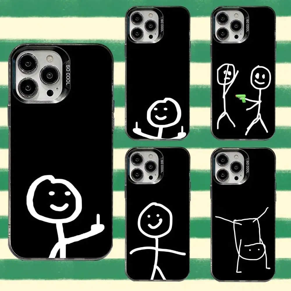 

Funny Man Middle Finger Phone Case For iPhone 16,15,14,13,12,11,8,7,Pro,Max,Plus,Mini,XS,SE Anti Fall Black Matte Hard