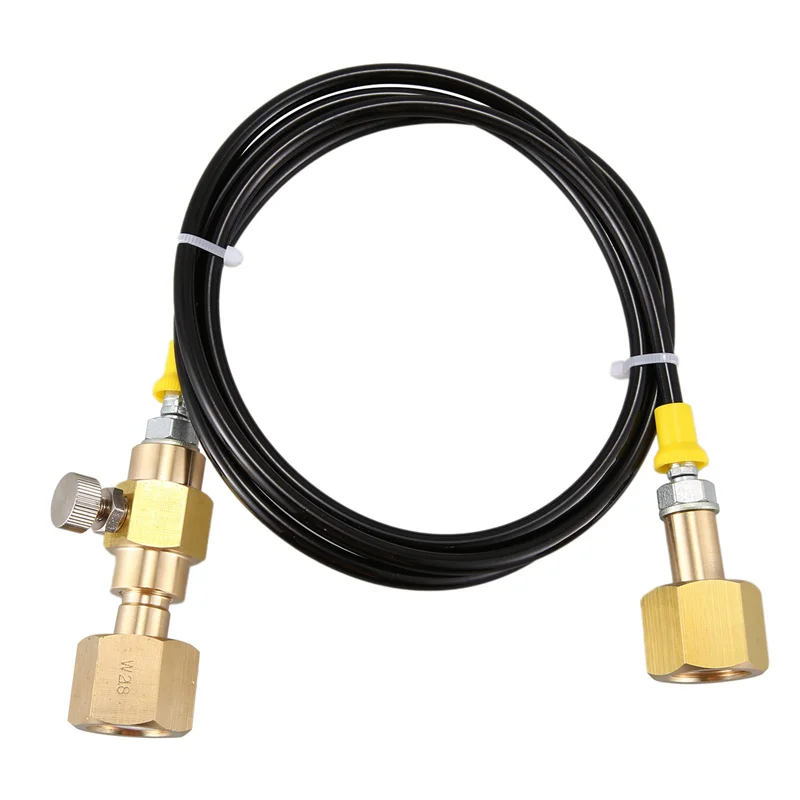 

2X заправляющая станция резервуара O2, перенос адаптера для зарядки со шлангом длиной 1,5 м, 5 футов, от W21.8-14 до W21.8-14 (DIN 477)