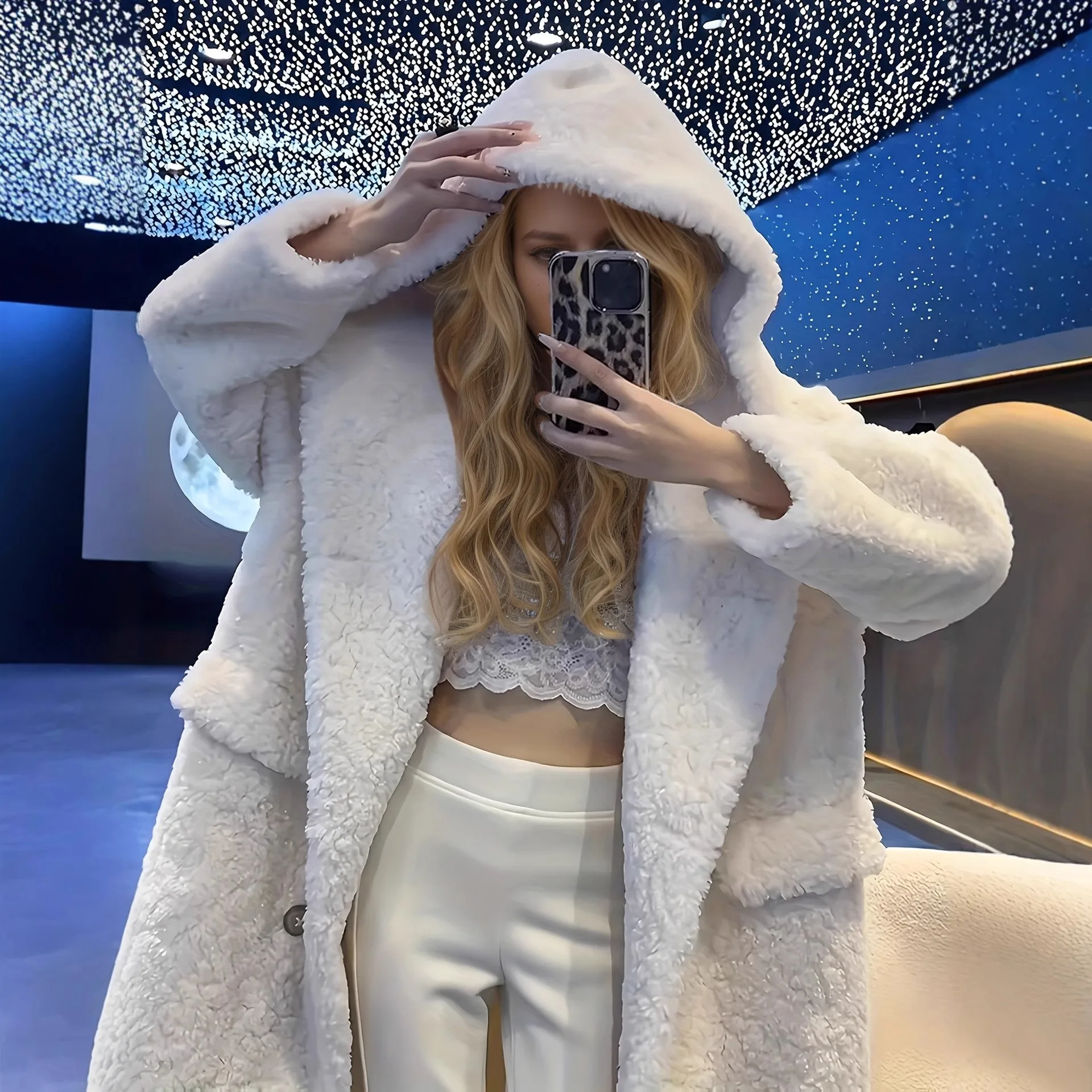 Casual Hooded Coat with Long Length Elegant Commuting Regular Sleeve Winter Button Closure No Hood British Style Women Coat