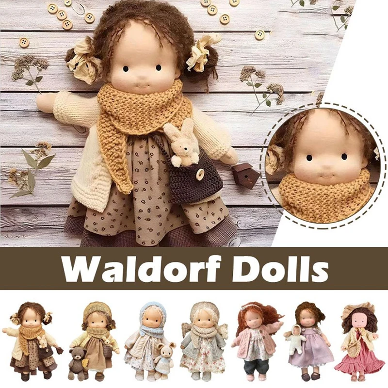 Waldorf Doll Handmade Mini Dress Up Dolls Mini Cute Native Enamel Doll Kawaii Soft Stuffed Plush Toys Girl Kids Birthday Gift