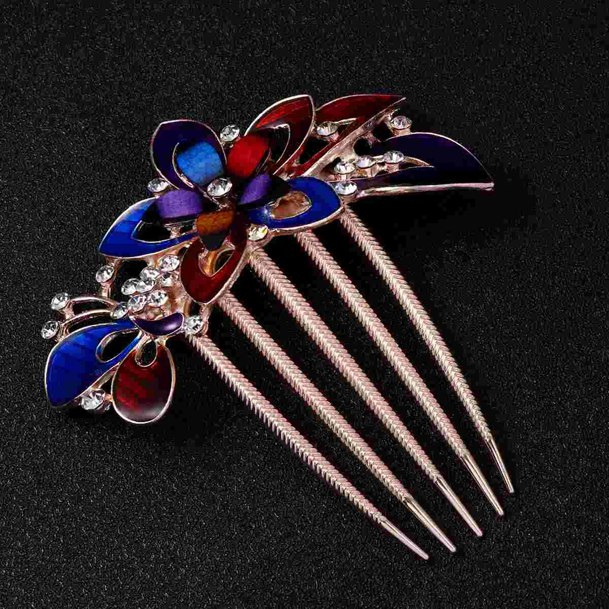 Fashion Headwear Hair Ornament Wedding Accessories Comb Bride Headdress Costume Women's Flower Earrings