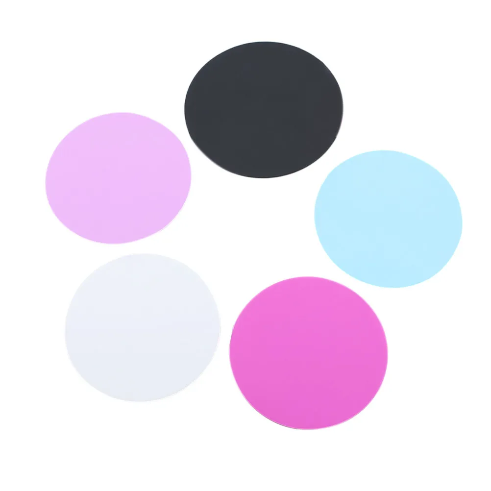 5Pcs Nail Art Mixing Palettes Resin Round Paint Tray Stackable Lightweight Smooth Surface Suitable for Professional Use