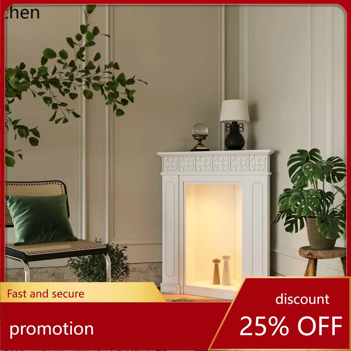 

HXL Cream Style Carved Living Room Entrance Corner Side Cabinet Decorative Corner Cabinet