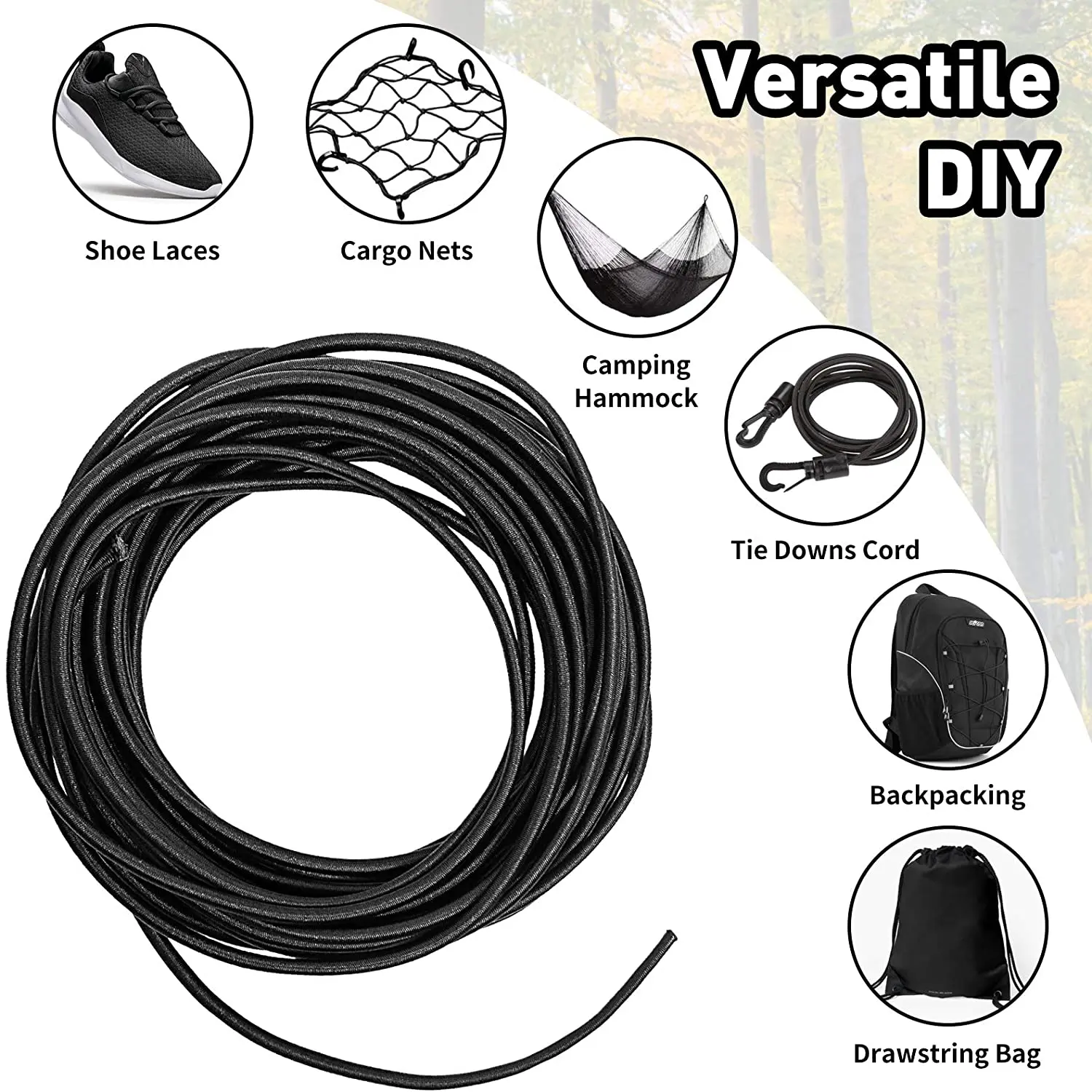 1/2/3/4/5 mm starkes elastisches Seil weiß/schwarz hochwertiges elastisches Seil Gummiband Nähen Kleidungsstück Handwerk für DIY Nähzubehör