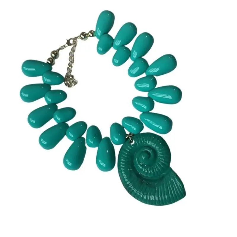 A52E Trendy Ocean Inspired Conch Necklace Adjustable Chain for Daily Wear Holiday