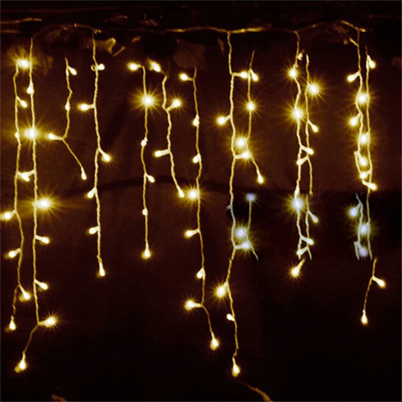 String Lights Christmas Outdoor Decoration Drop 5m Droop Garland Curtain Icicle String Led Lights House Garden Party 220V 110V