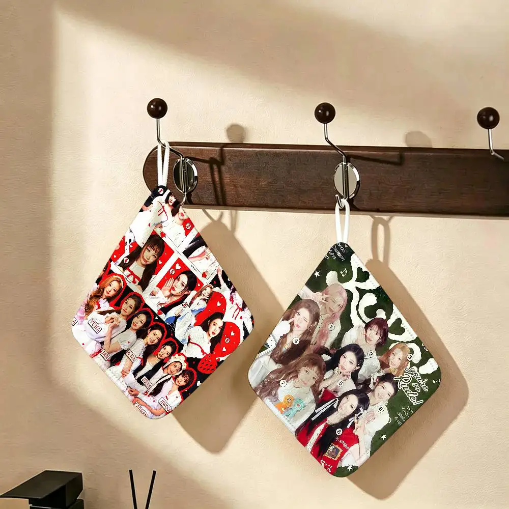 H-HEART2HEART KPOP GIRL H-H2H Polyester Cotton Hand Wiping Towel, Hanging Design, Durable for Household Restaurant Toilet Use