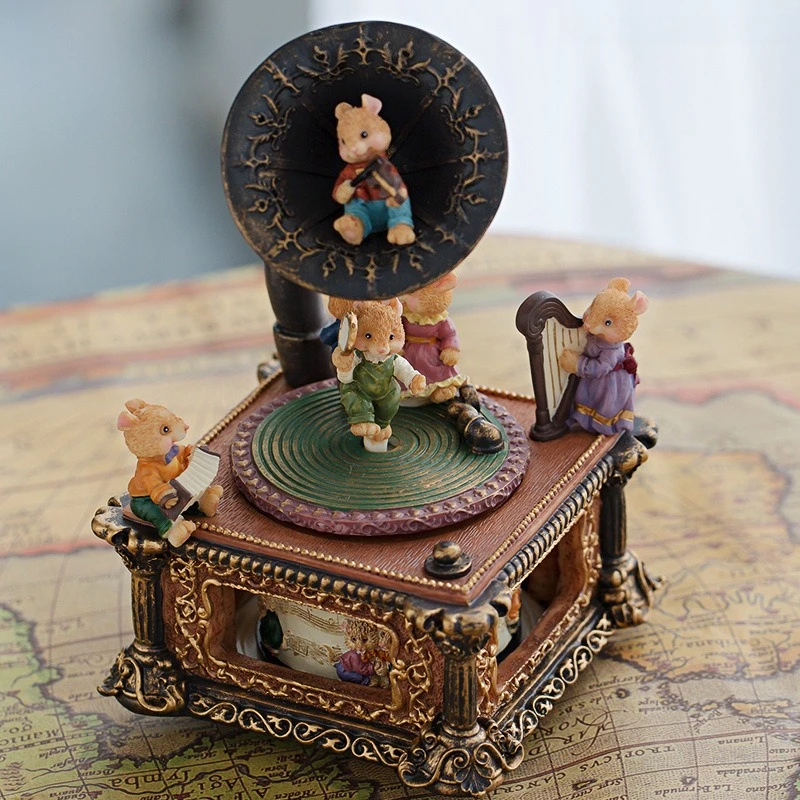 Retro music box, phonograph, Bluetooth music box, Sky City, send girls, girlfriends