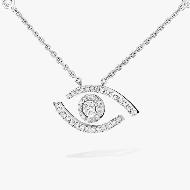 Long Hollow Oval Pendant Necklace with Three Moving CZ Stones, Paved Cubic Zirconia Alloy Necklace, Modern Minimalist Jewelry for Women, Great for Daily, Office, Dating and Cocktail Party Wear