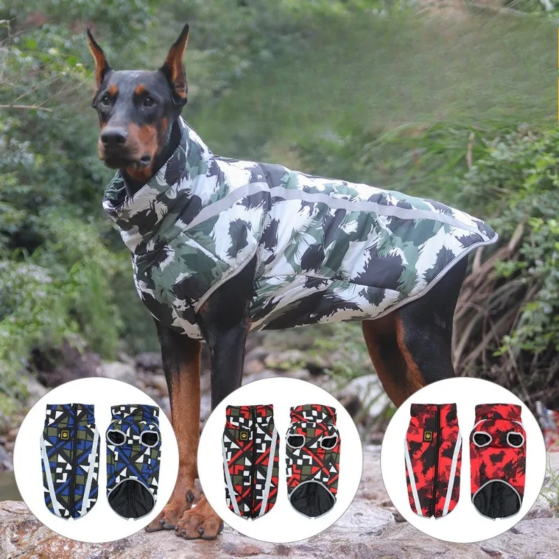 

New Autumn and Winter Pet Clothing: Thickened and Warm Dog Cotton-padded Clothes and Big Dog Clothes