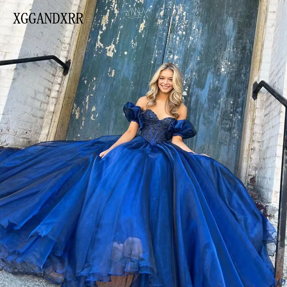 Elegante Vestido De Quinceañera De tul real, Vestido De baile De Organza con cuentas De perlas, Vestido De princesa dulce 16, Vestido De desfile, Vestido De fiesta De 15