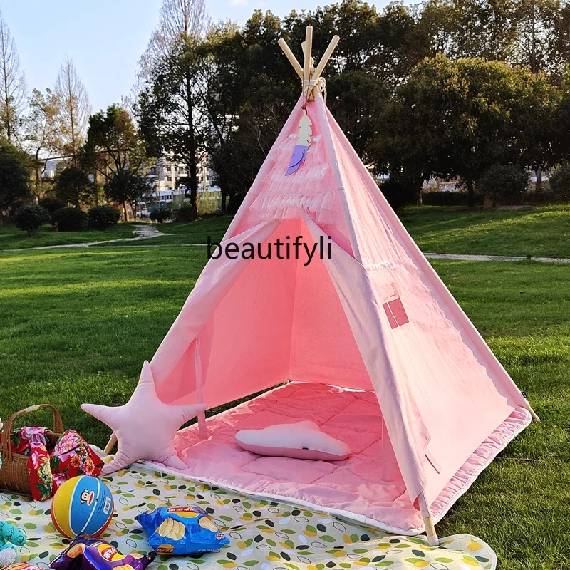 

Children's tent princess castle indoor playhouse household baby girl toy house pink