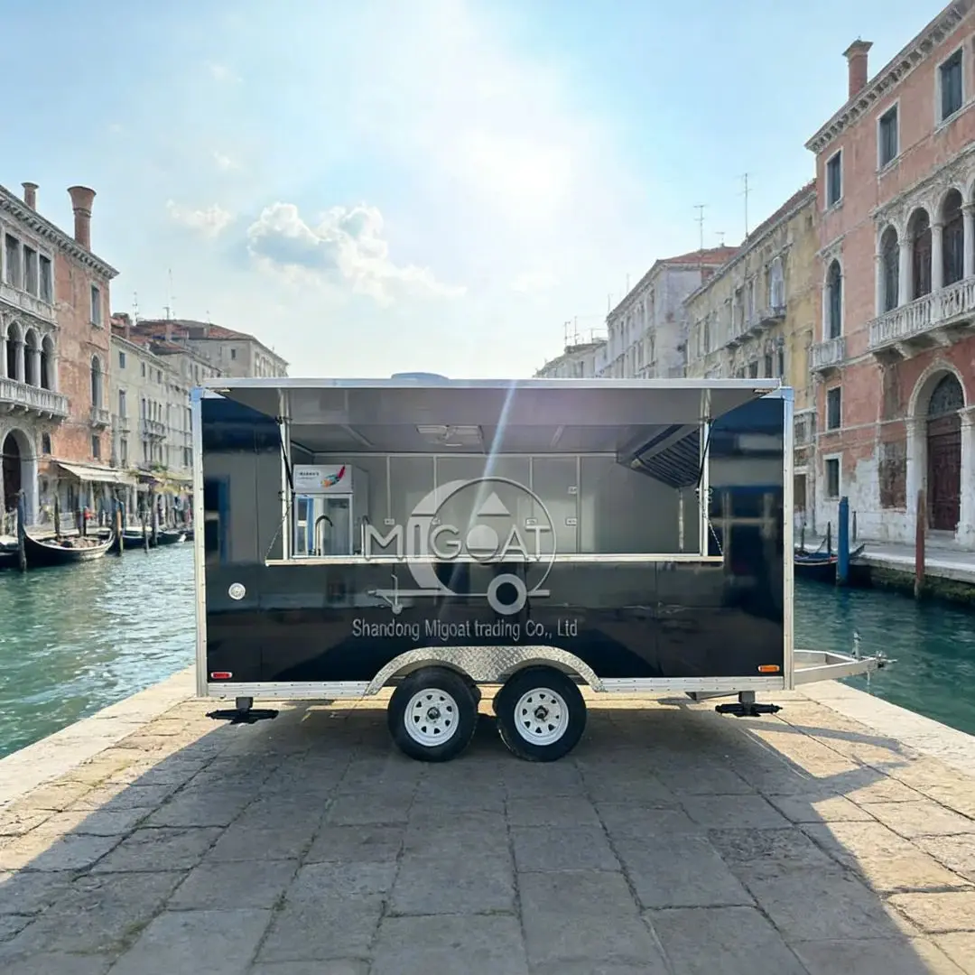 

Буксируемый мобильный грузовик для еды, уличный коммерческий прицеп для общественного питания, холодильная тележка для закусок из нержавеющей стали для бизнеса