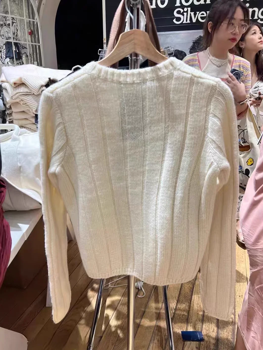 Beige Knitted Thick Warm Sweaters Women Autumn Sweet V Neck Long Sleeve Pullover Y2k Tops Harajuku Cute Cotton Pull Sweater 2023