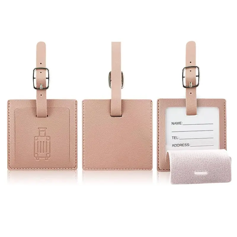 Багажная бирка из искусственной кожи квадратной формы, информационная карта для посадочного пропуска, бирка для карты консервации самолета, именная карточка с защитой от потери, адресная этикетка