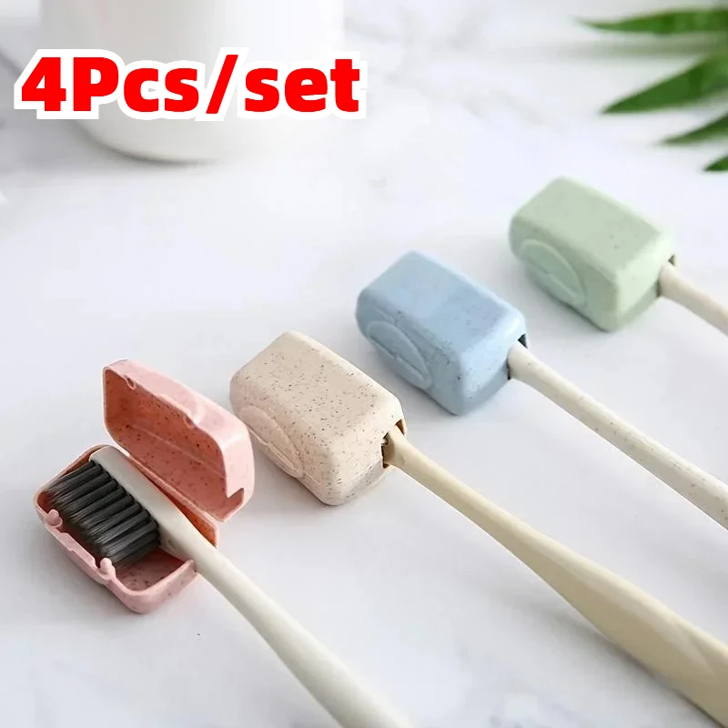 

4Pcs/Set Tooth Brush Cover Holder Portable Toothbrush Headgear Cap Case Toothbrush Protector Hygiene Care Outdoor Travel Supply