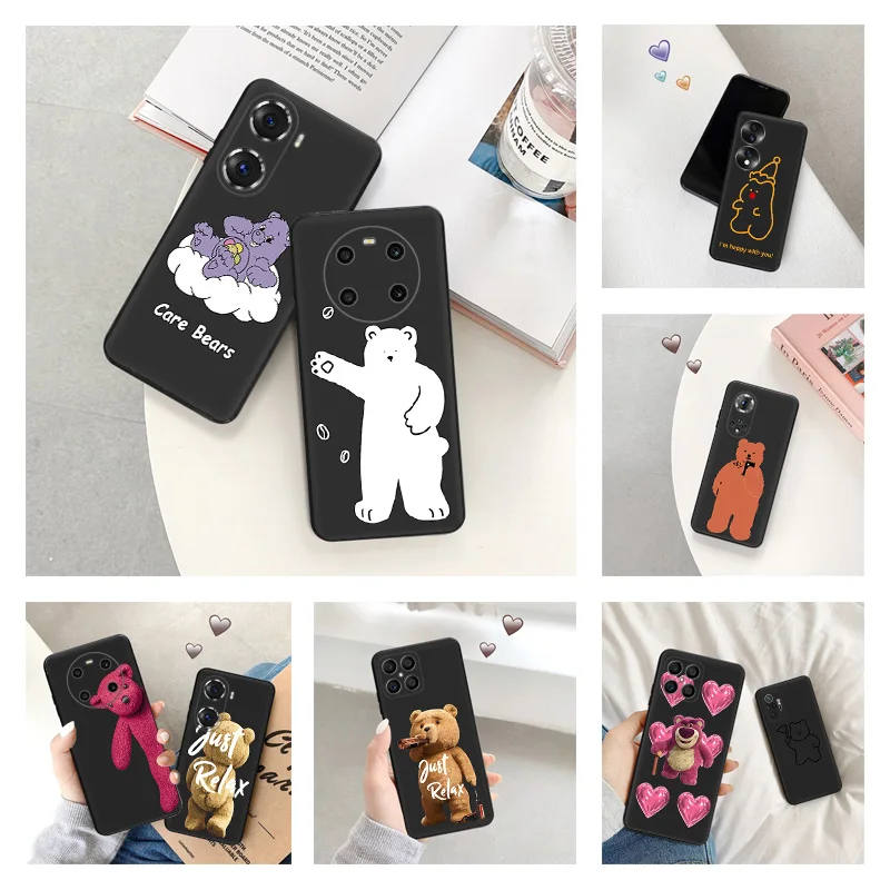 New Trend Phone Case For Pixel 8 7 6 7A 6A Honor 90 70 X6 X7 X8 X9A Magic5 Pro X6A 8X Fashion Bear Cute Teddy Soft Back Cover