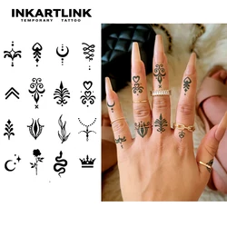 Henna Finger Tattoo (6) temporary tattoo sticker, waterproof magic tattoo, lasts to 15 days fake tattoo, semi permanent tattoo