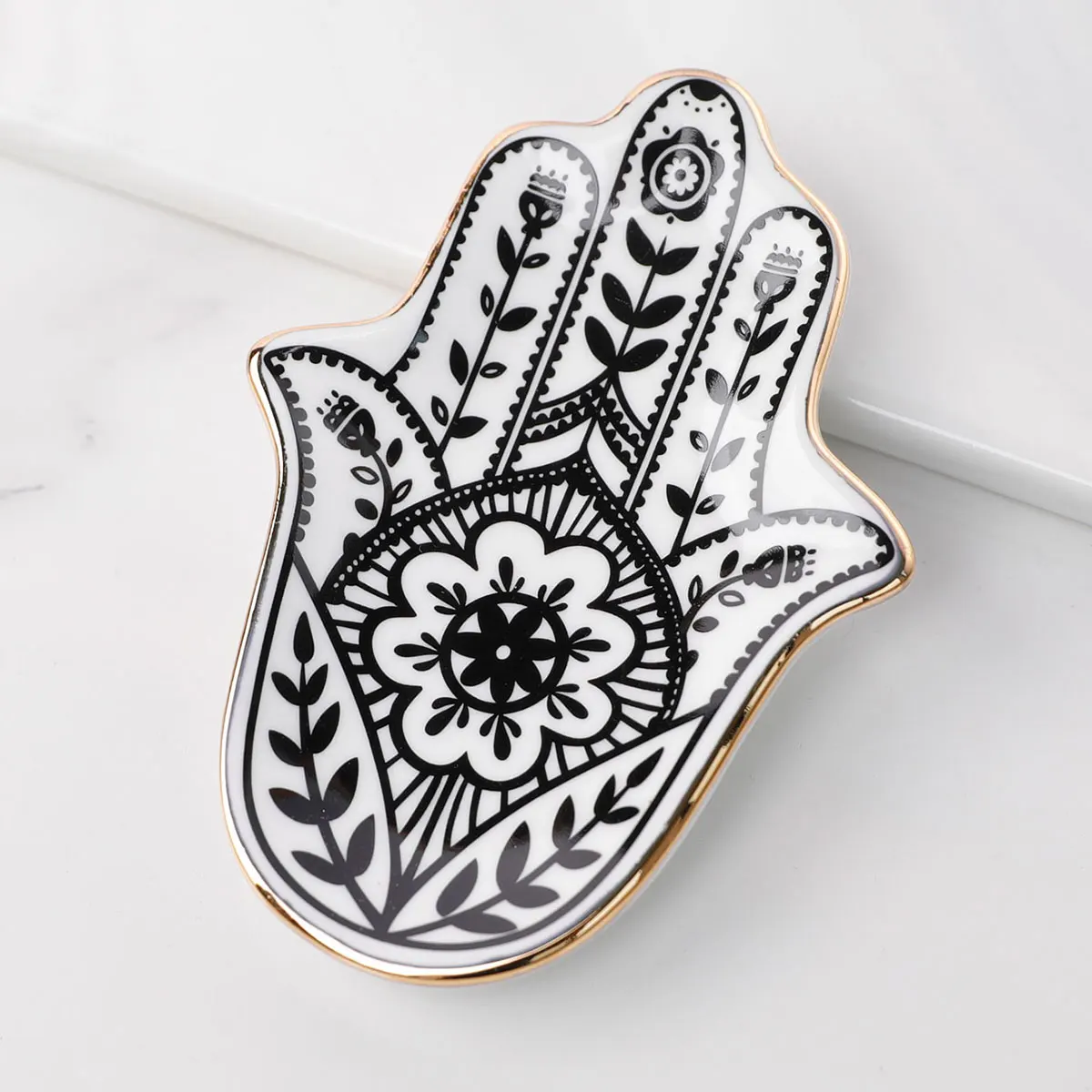 Ceramic Hand Trinket Dish, Small Jewelry Tray, Decorative Plate, Hamsa Hand, Crafts Decoration, Europe - view 5