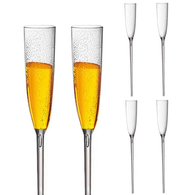 Floating Champagne Flutes Portable Cups 6pcs Pool Champagne Flutes Wine Glasses In Acrylic Shatterproof Poolside Summer  Wine