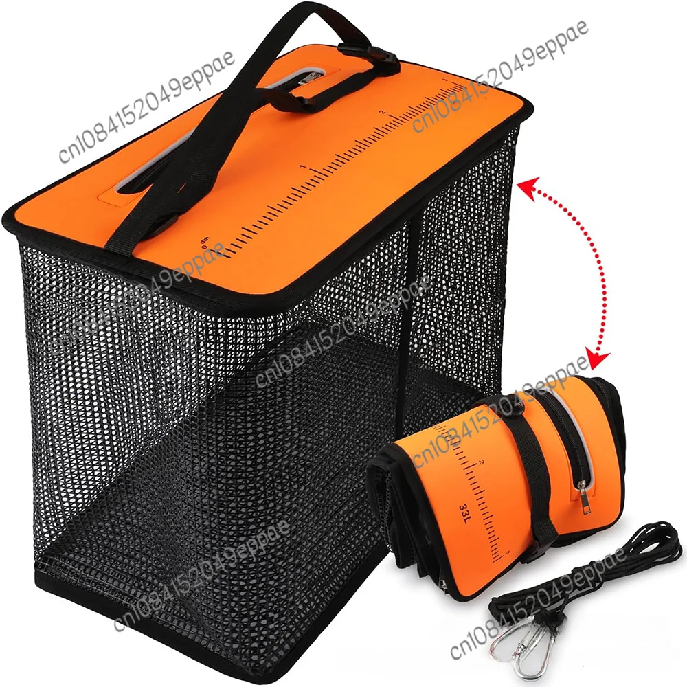 Floating Fishing Basket Foldable Fishing Net Portable Nylon Net Fishing Lure Storage Cage Crayfish Storage Cage