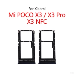 Suporte da bandeja do slot do cartão SIM, soquete do leitor de cartão SIM para Xiaomi Mi POCO X3 NFC e X3 Pro, Global e Pocophone, Novo