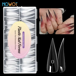 MOWOT New 150pcs/box Dual Nail Forms for Poly Nail Gel Extension Quick Building Molds Full Cover Hawk Claw Shape Nail Top Forms