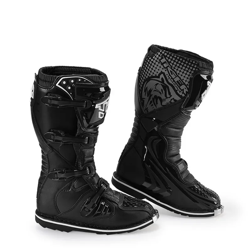 Men's Motocross Safety Shoes, Motorcycle Riding Boots, Motorbike Protective Boots, Breathable High-Knee Boots for Racing.