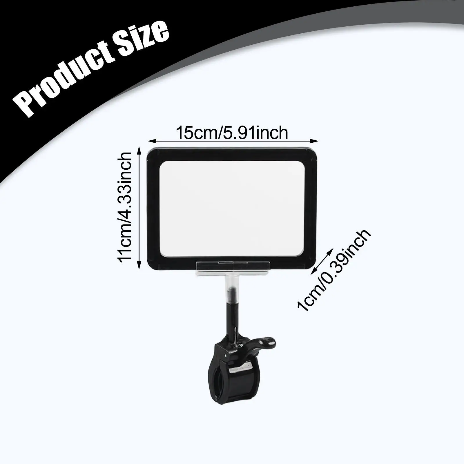 Sign Holder Clips for Retail Displays with Double Clip Mechanism for Supermarket Price Tags and Store Menu Cards