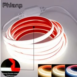 COB LED Strip Lights 220V IP68 Wodoodporna elastyczna taśma samoprzylepna Silikonowa rurka z wtyczką EU do oświetlenia zewnętrznego domu i ogrodu