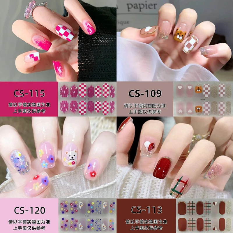 

MEBIS Nail Stickers Bakefree Gel Small Fresh Waterproof And Longlasting 3D Nail Sticker Sticker For Women Removable And Wearable