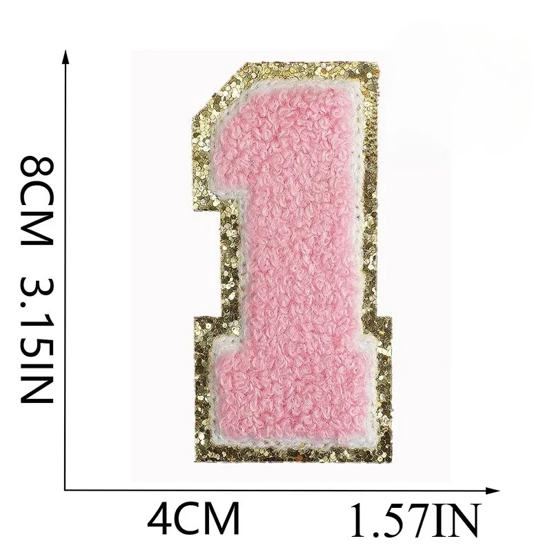 Numeri rosa 0-9 Ricamo Panno Adesivo Borsa Patch Adesivo Vestiti