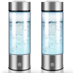 Hydrogen Water Bottle 14oz Portable Hydrogen Water Ionizer Machine - Hydrogen Rich Water Glass Health Cup for Home Office Travel