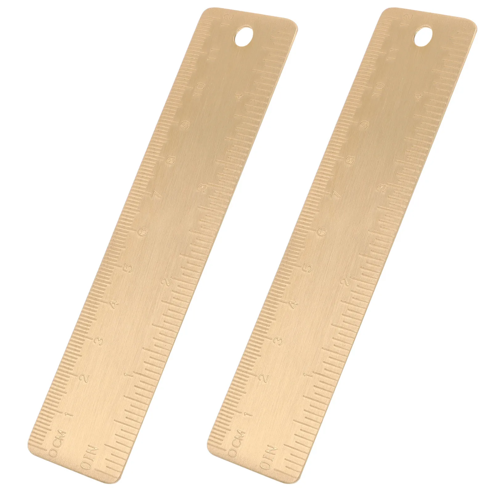 2Pcs 12Cm Mini Straight Brass Ruler Pocket Sized Metal Measuring Tool for Architects Designers Students Creative Drawing Scale